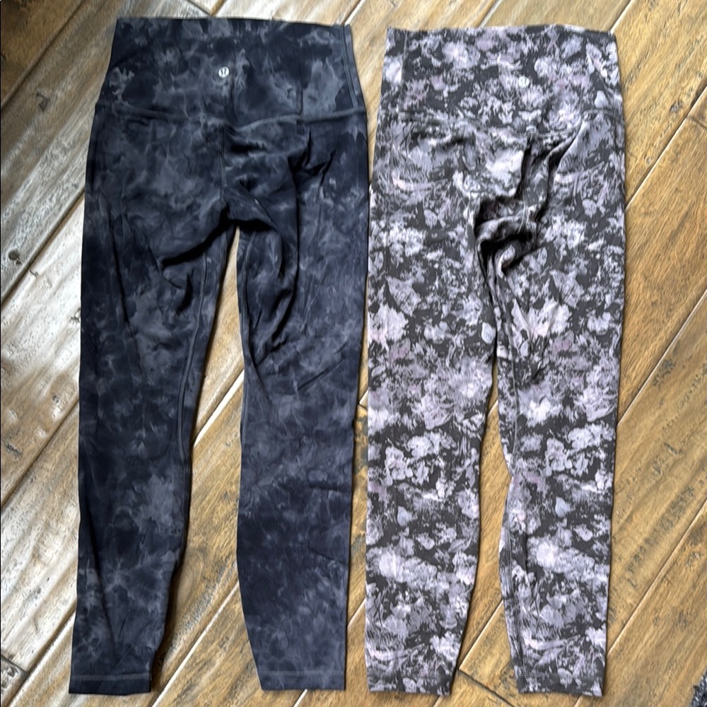 Lululemon Athletica Black and Gray Patterned Leggings